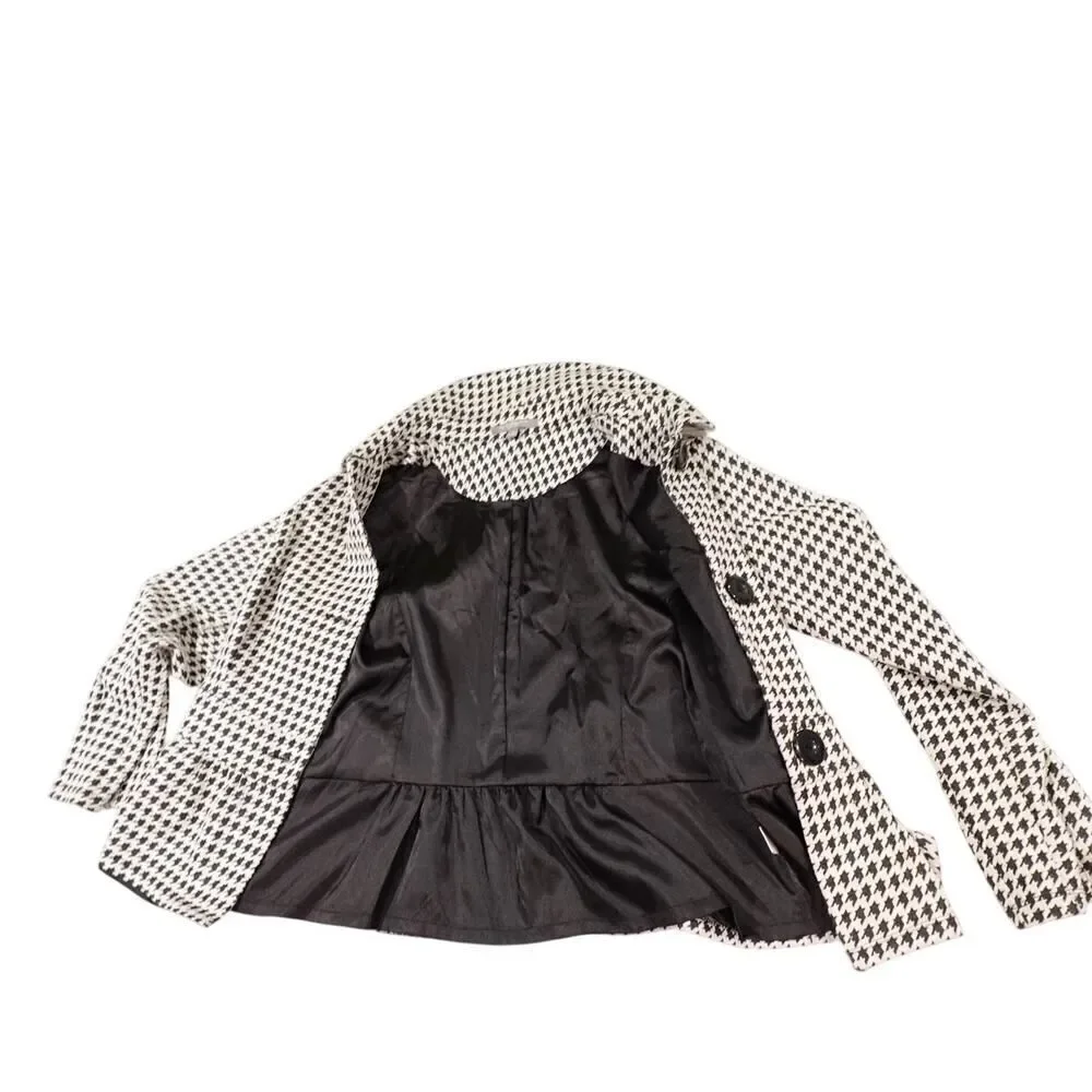 NY Collection Women's 1X Herringbone n Gold Crop Blazer